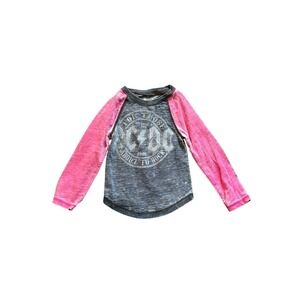 AC/DC Baby Long Sleeve Raglan Tee 12M Gray Pink Graphic Band Shirt‎ Rock Music